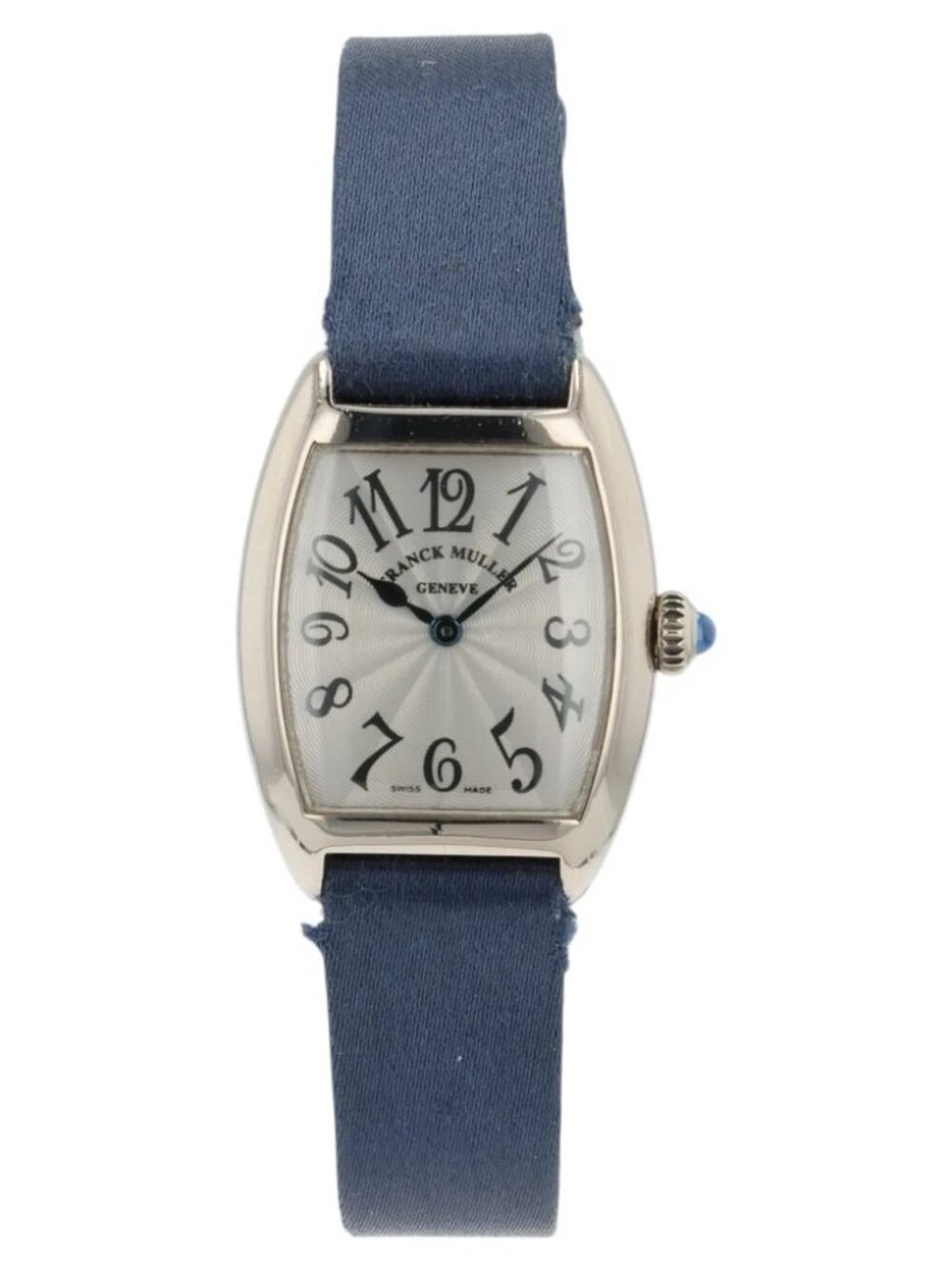 Franck Muller Cintre Curvex Silver Dial 18k White Gold 25mm Quartz Watch 2250QZ